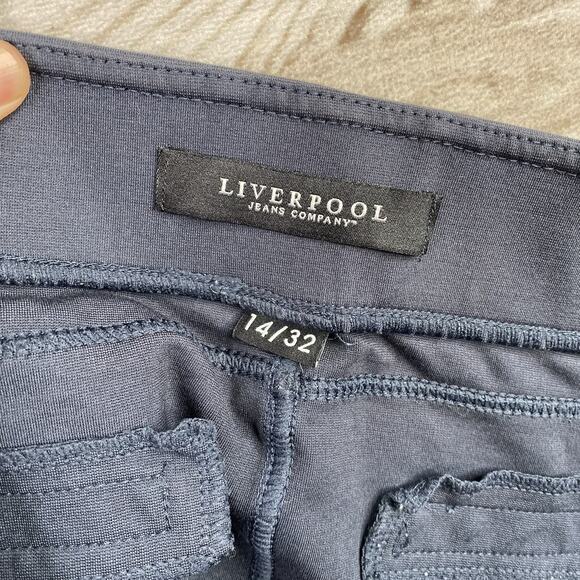 Liverpool Skirt Womens 14 Navy Blue Ponte Zip Pockets Mini Stretch Pull On - Picture 6 of 9